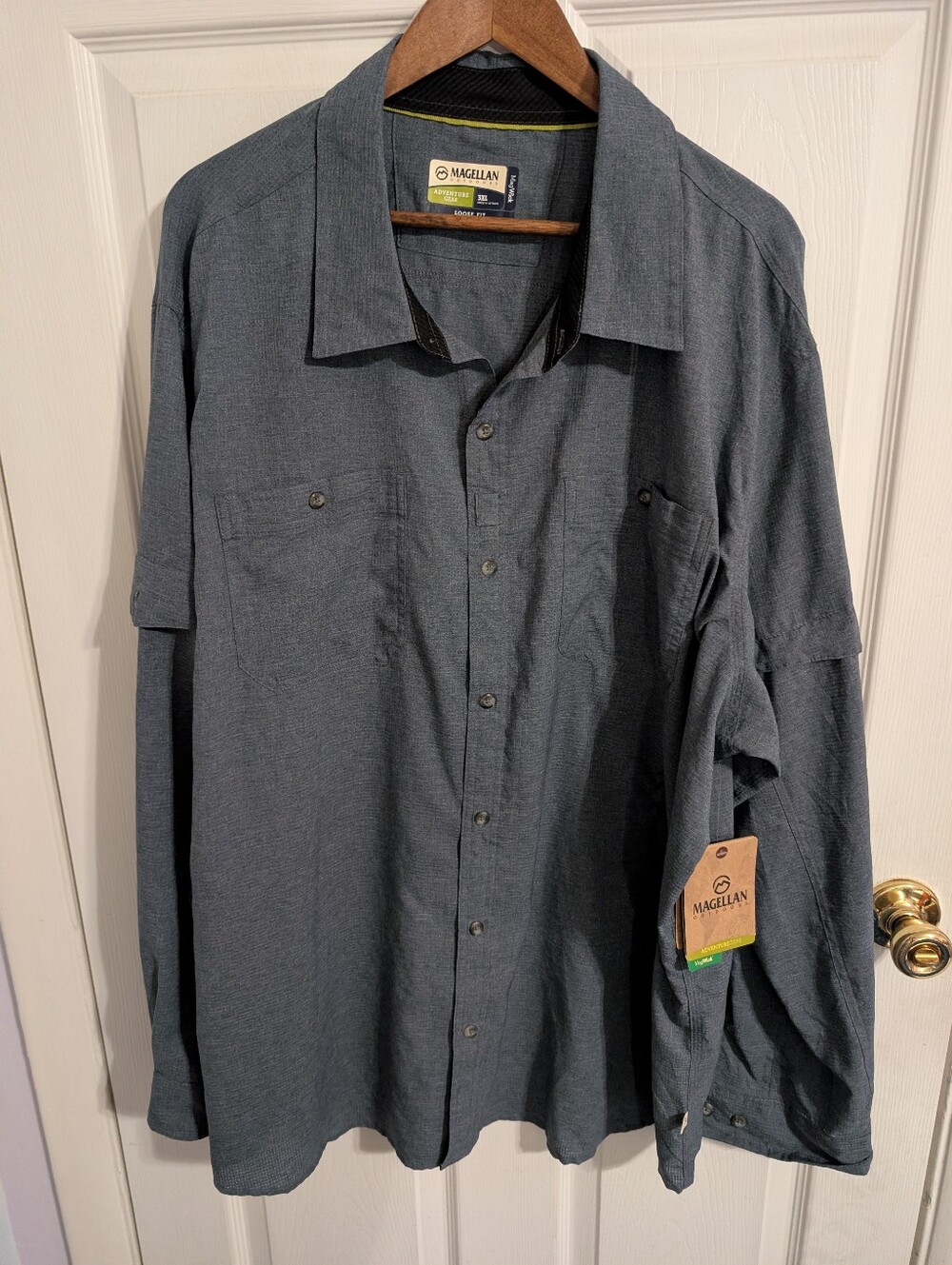 New Magellan Mens Shirt Blue Button Down Long Sleeve Size 3XL NWT